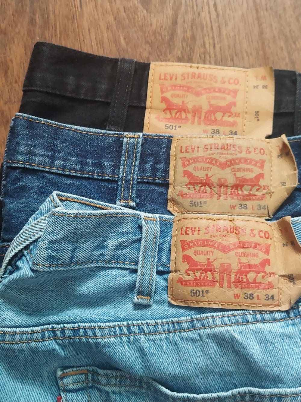 Levi's 501 Button Fly Jeans Mens Size 38x34 Lot of 3